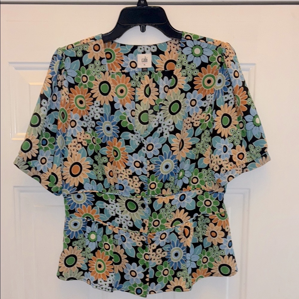 CAbi Floral Blouse, Size M